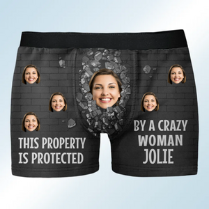 Custom Photo This Property Is Protected - Funny Gift For Husband, Boyfriend- Personalized Men's Boxer Briefs