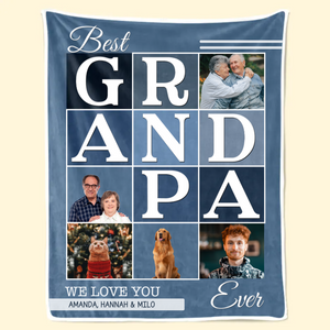 Custom Photo We Will Always Be Connected Grandpa Version - Gift For Grandpa - Personalized Blanket