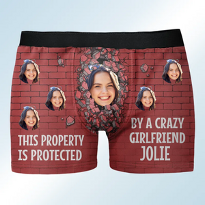 Custom Photo This Property Is Protected - Funny Gift For Husband, Boyfriend- Personalized Men's Boxer Briefs