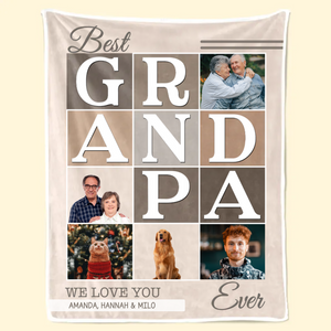 Custom Photo We Will Always Be Connected Grandpa Version - Gift For Grandpa - Personalized Blanket