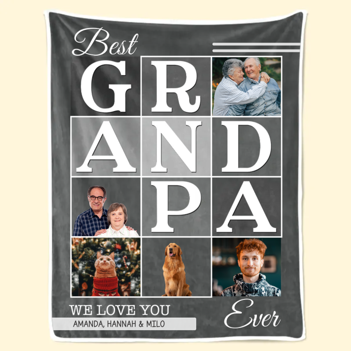 Custom Photo We Will Always Be Connected Grandpa Version - Gift For Grandpa - Personalized Blanket