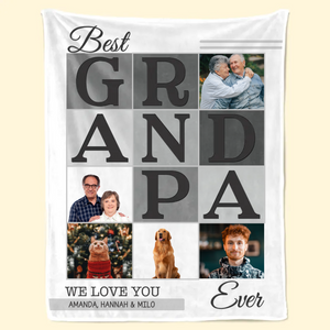 Custom Photo We Will Always Be Connected Grandpa Version - Gift For Grandpa - Personalized Blanket