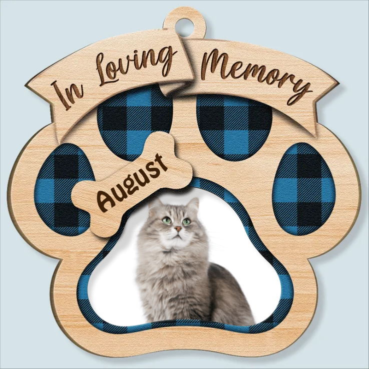 Custom Photo Christmas In Loving Memory - Christmas Gift For Pet Lovers - Personalized Custom Shaped Wooden Ornament