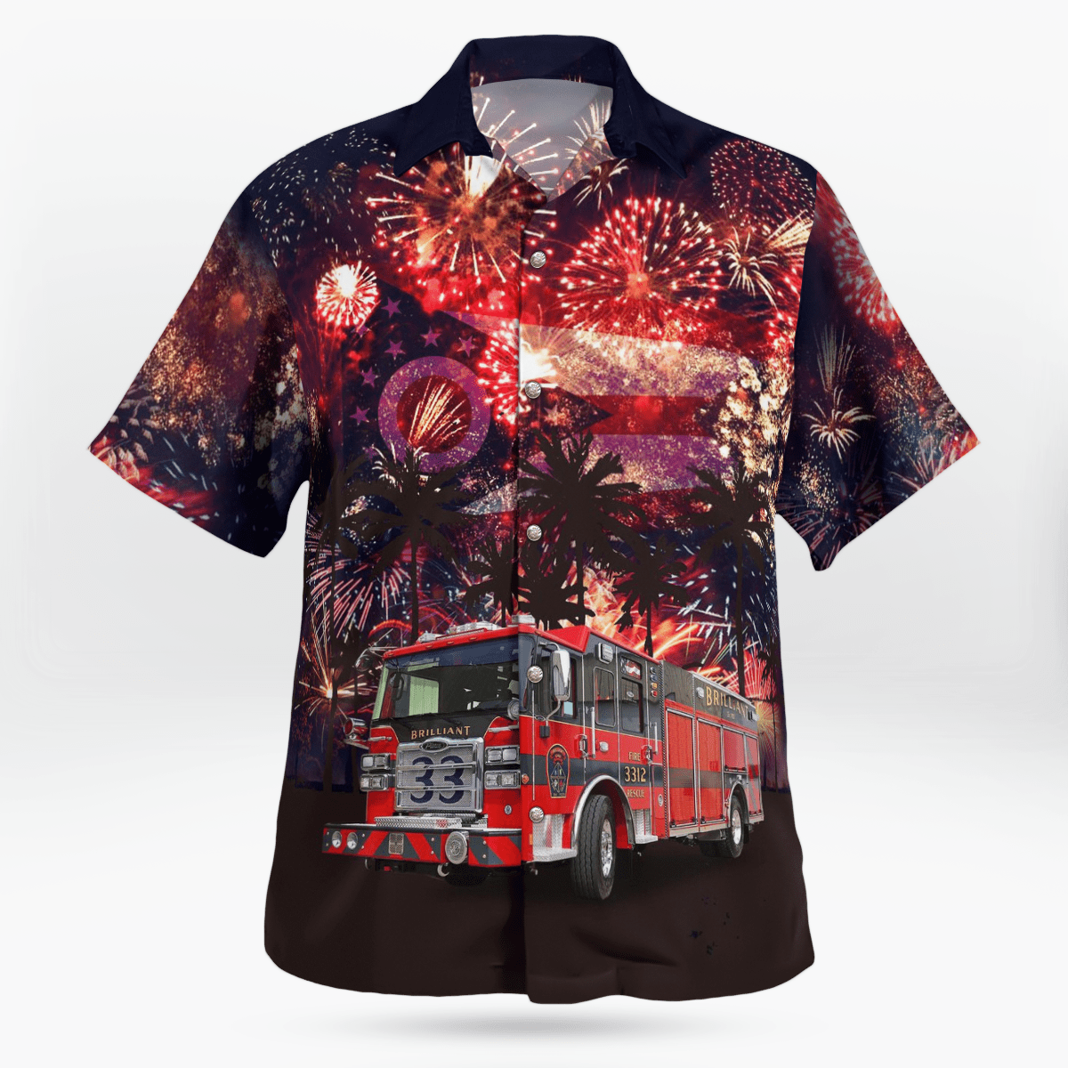 Brilliant, Ohio, Brilliant Fire Department, 4Th Of July - Hawaiian Shirt