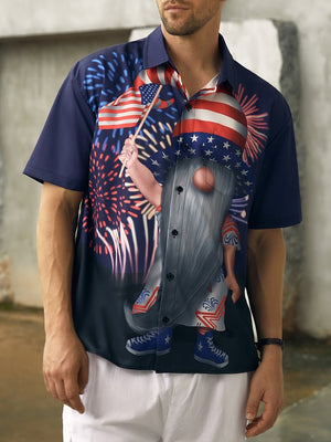 Independence Day American Flag Gnome - Hawaiian Shirt