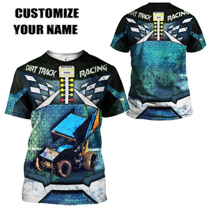 Dirt Track Racing T-Shirt 3D For Men & Women