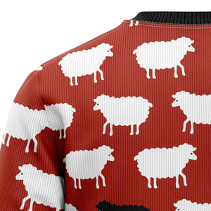 Sheep Black And White Christmas Ugly Sweater