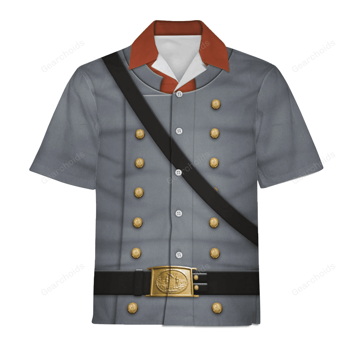 American Confederate Army-Cavalry Officer Uniform Costume Cosplay - Hawaiian Shirt