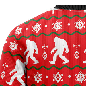 Bigfoot Red Ugly Christmas Sweater