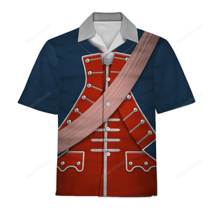 George Washington In Uniform As Colonel Uniform Red Costume Cosplay - Hawaiian Shirt