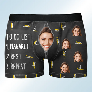 Custom Photo To Do List Wife Rest Repeat - Funny Gift For Husband - Personalized Men's Boxer Briefs