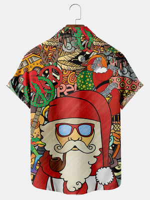 Musical Christmas Hippie Santa - Hawaiian Shirt