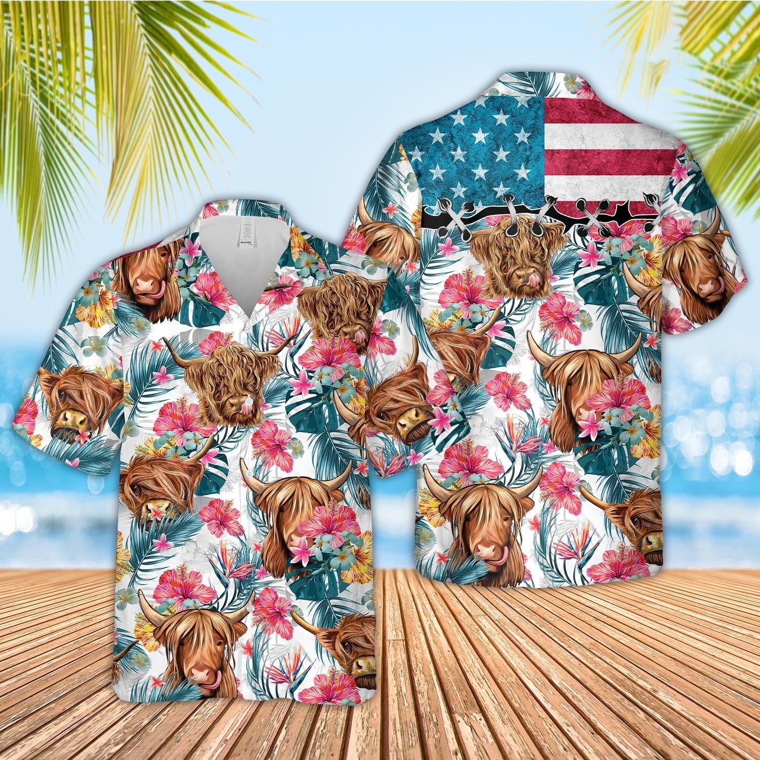 Unique Highland Happiness Floral 3D - Hawaiian Shirt