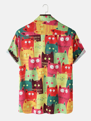 Cats Colorful Pattern - Hawaiian Shirt