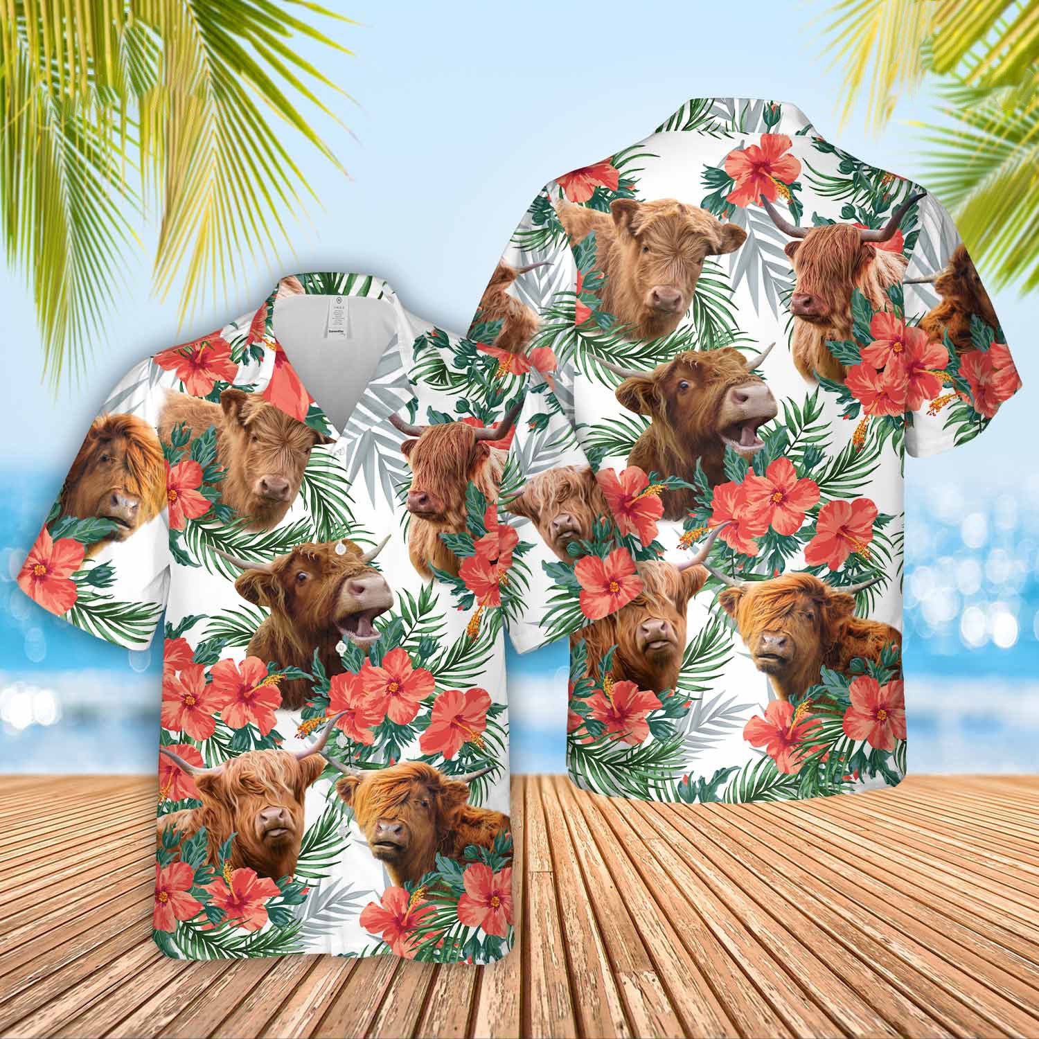 Unique Highland Hawaiian Flowers - Hawaiian Shirt