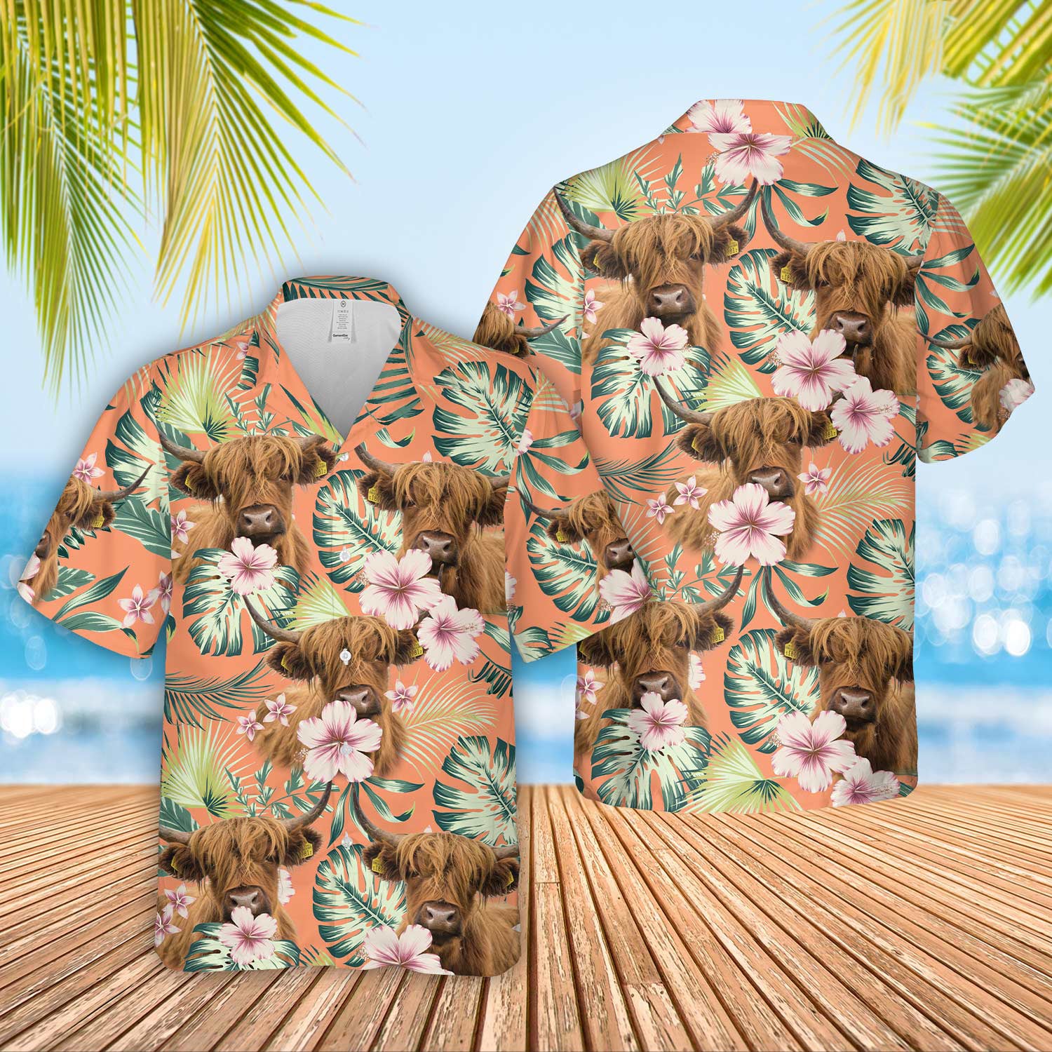 Unique Highland Summer Happiness Floral Farm 3D - Hawaiian Shirt