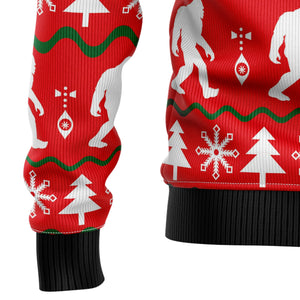 Bigfoot Red Ugly Christmas Sweater