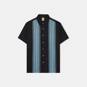 Blue Striped Lines Tropical Vibe - Hawaiian Shirt