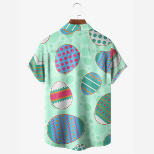 Colorful Easter Eggs Light Green - Hawaiian Shirt