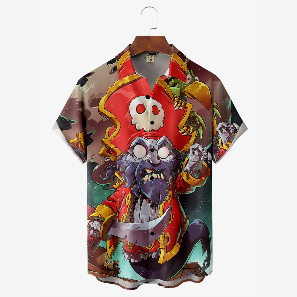 Angry Pirate Captain Zombie - Hawaiian Shirt