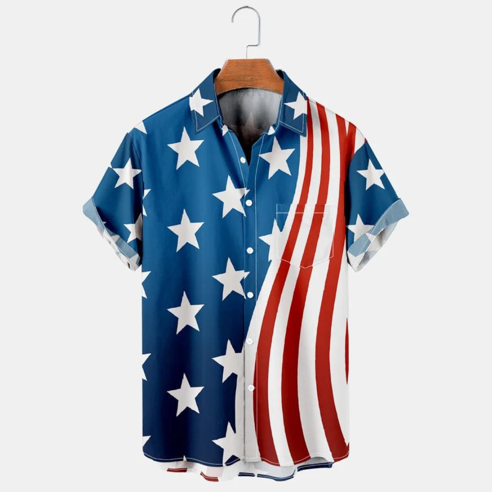 American Flag Style - Hawaiian Shirt