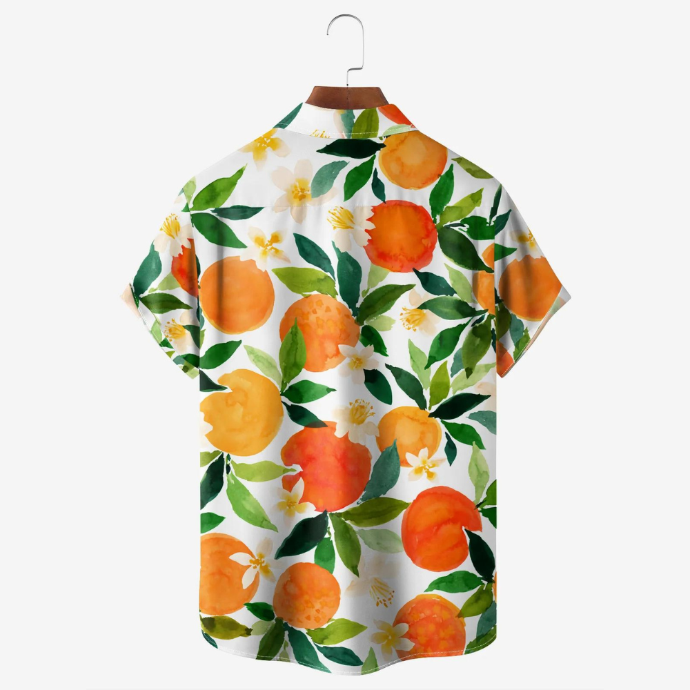 Tropical Fruit Orange Pattern - Hawaiian Shirt