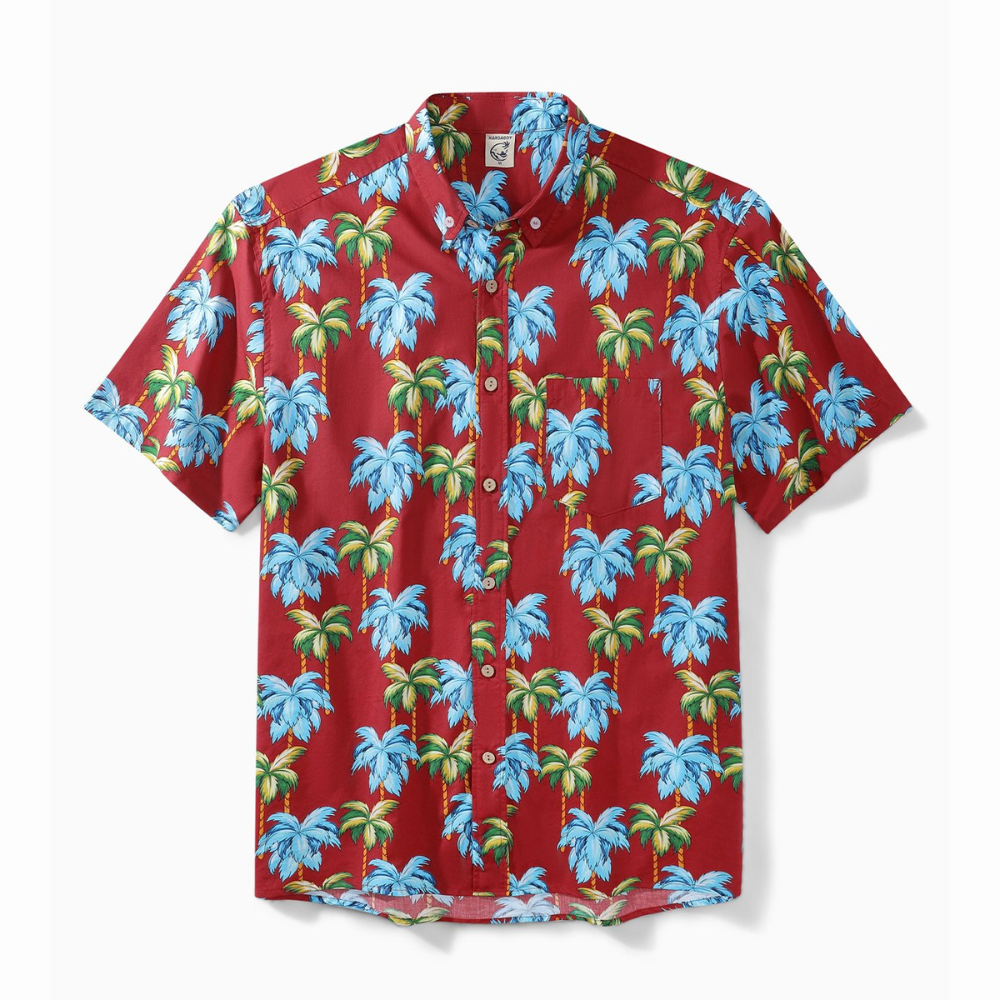 Blue Palm Tree Pattern - Hawaiian Shirt