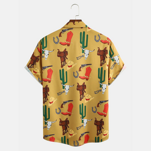 Cowboy And Western Desert Elements - Hawaiian Shirt