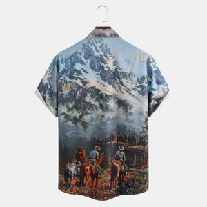 Cowboy And High Mountain - Hawaiian Shirt