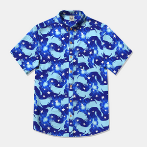 Blue American Eagles And White Stars - Hawaiian Shirt