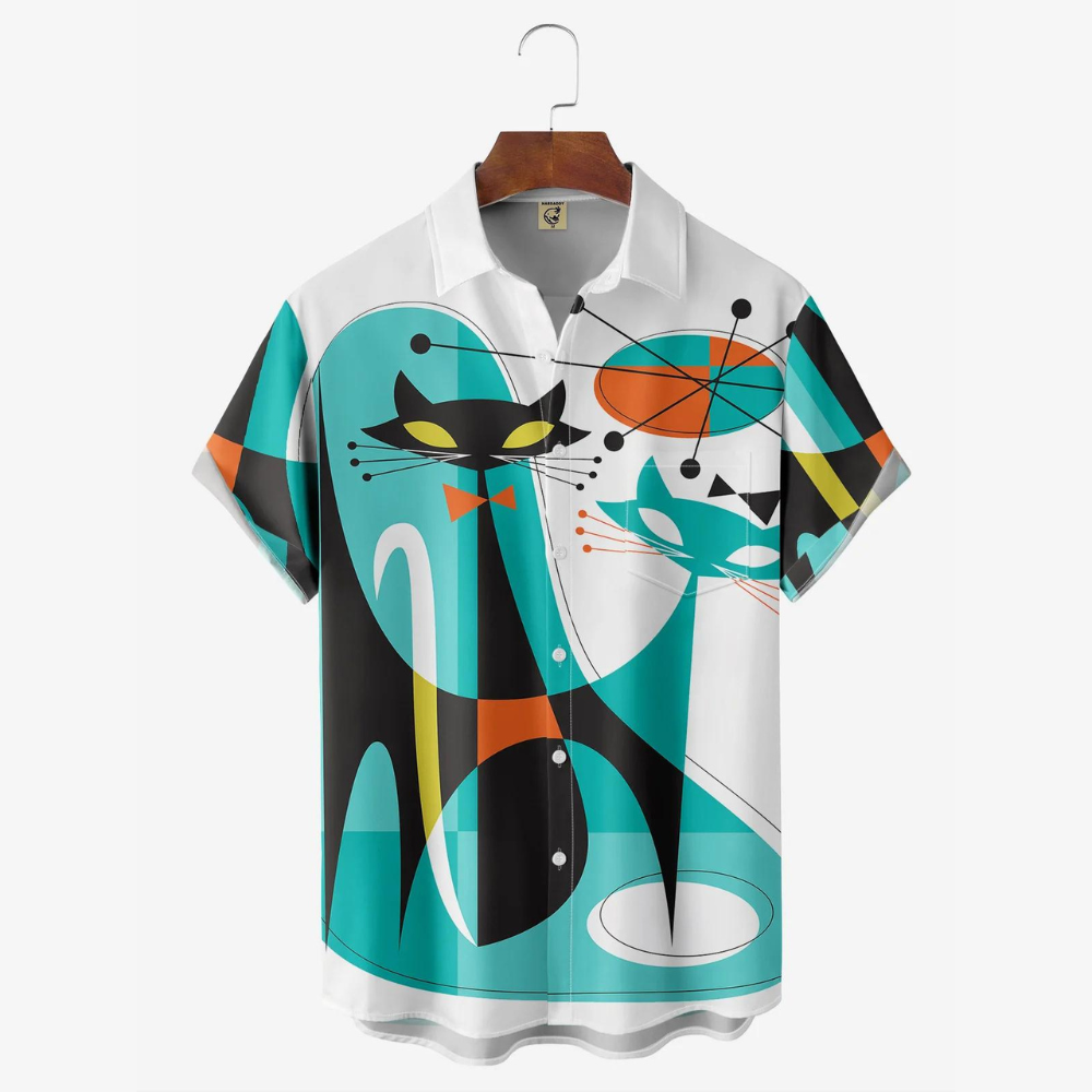 Abstract Cat Pattern - Hawaiian Shirt