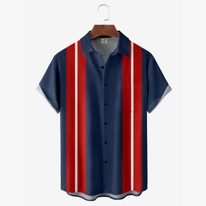 Basic Red And White Striped Line  - Hawaiian Shirt