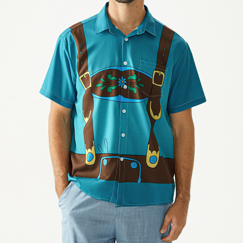 Blue Lederhosen Fashion - Hawaiian Shirt