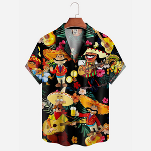 Mexican Culture Sombrero Guitar Beer - Hawaiian Shirt