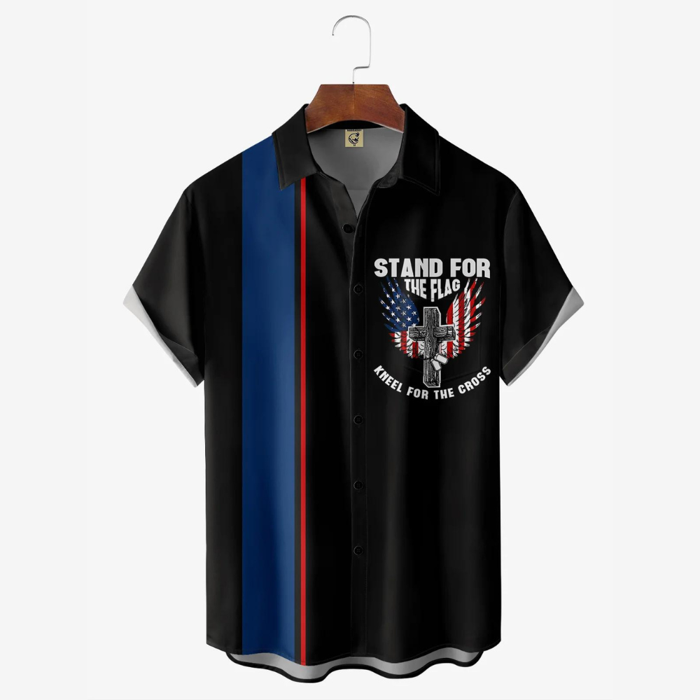 Stand For The Flag Kneel For The Cross  - Hawaiian Shirt