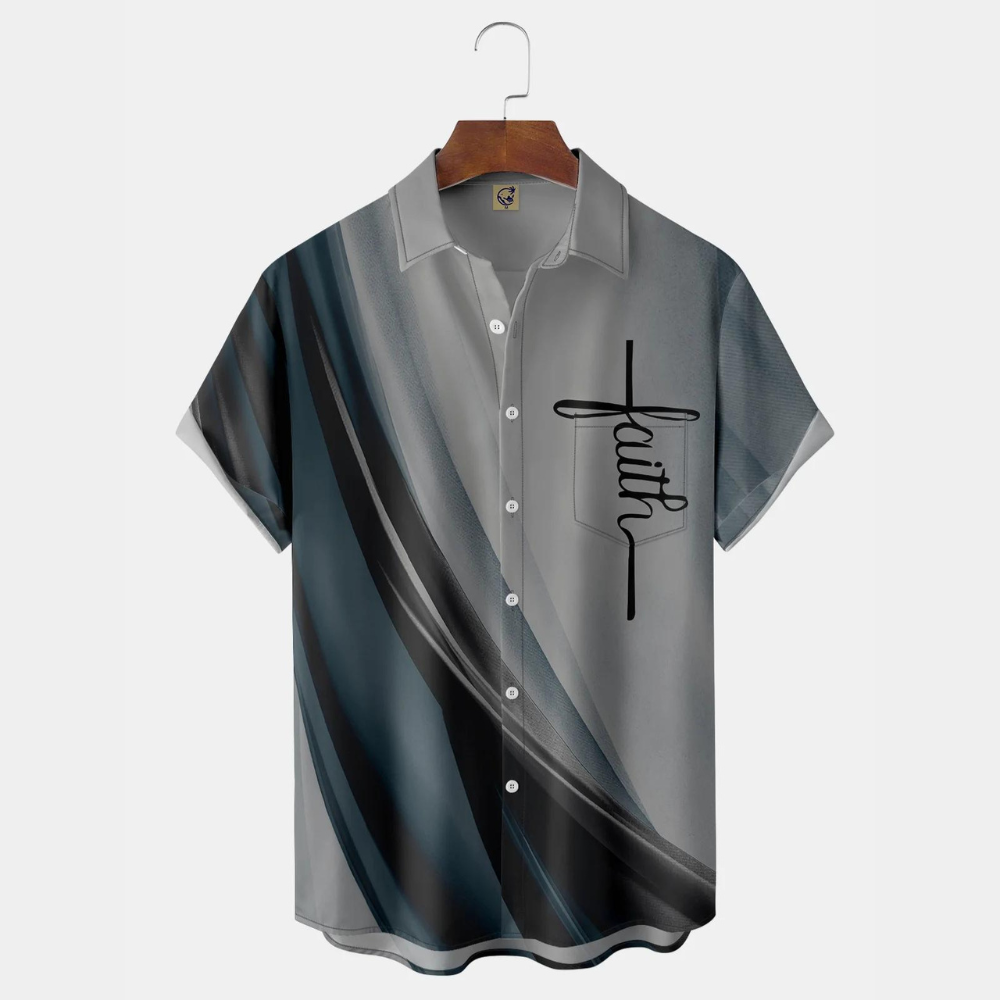 Faith Easter Cross Dark Colors - Hawaiian Shirt