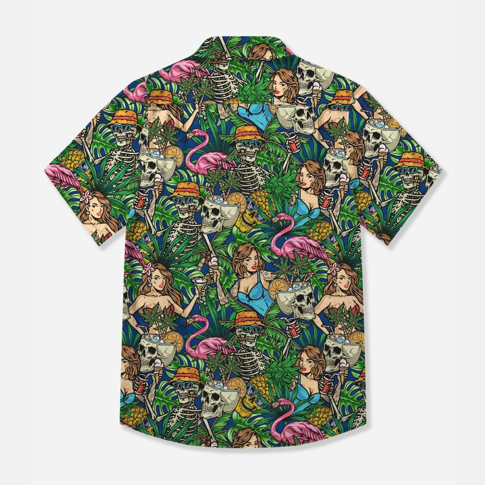 Great Summer Beach With Hula Girl - Hawaiian Shirt