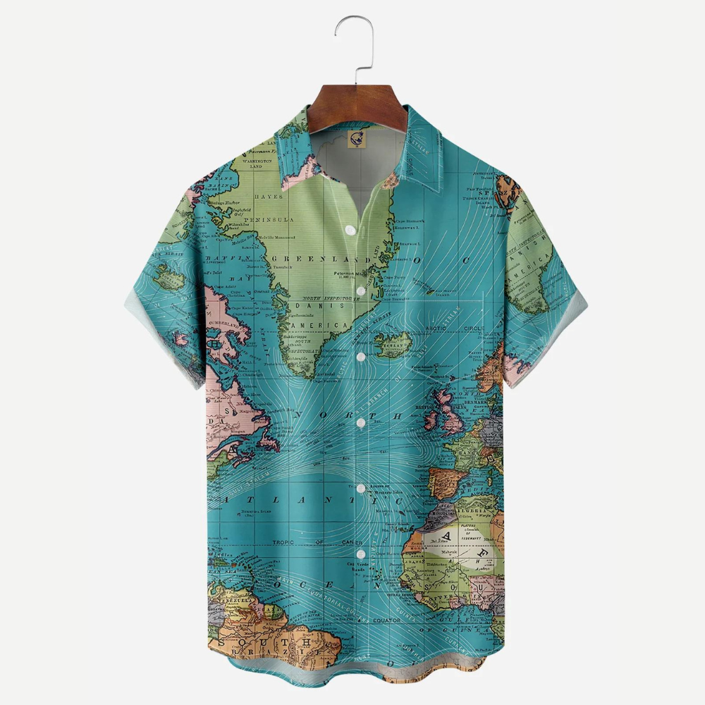 World Map Vintage Style - Hawaiian Shirt