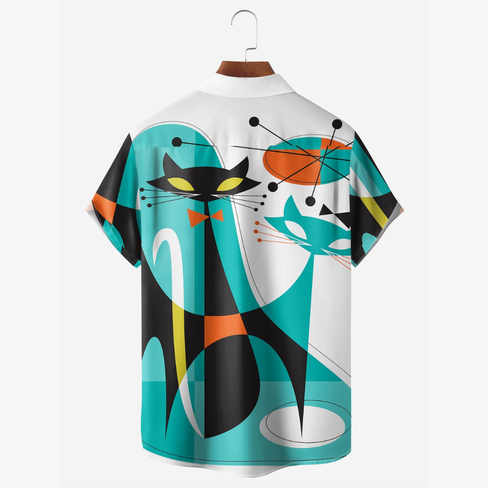 Abstract Cat Pattern - Hawaiian Shirt