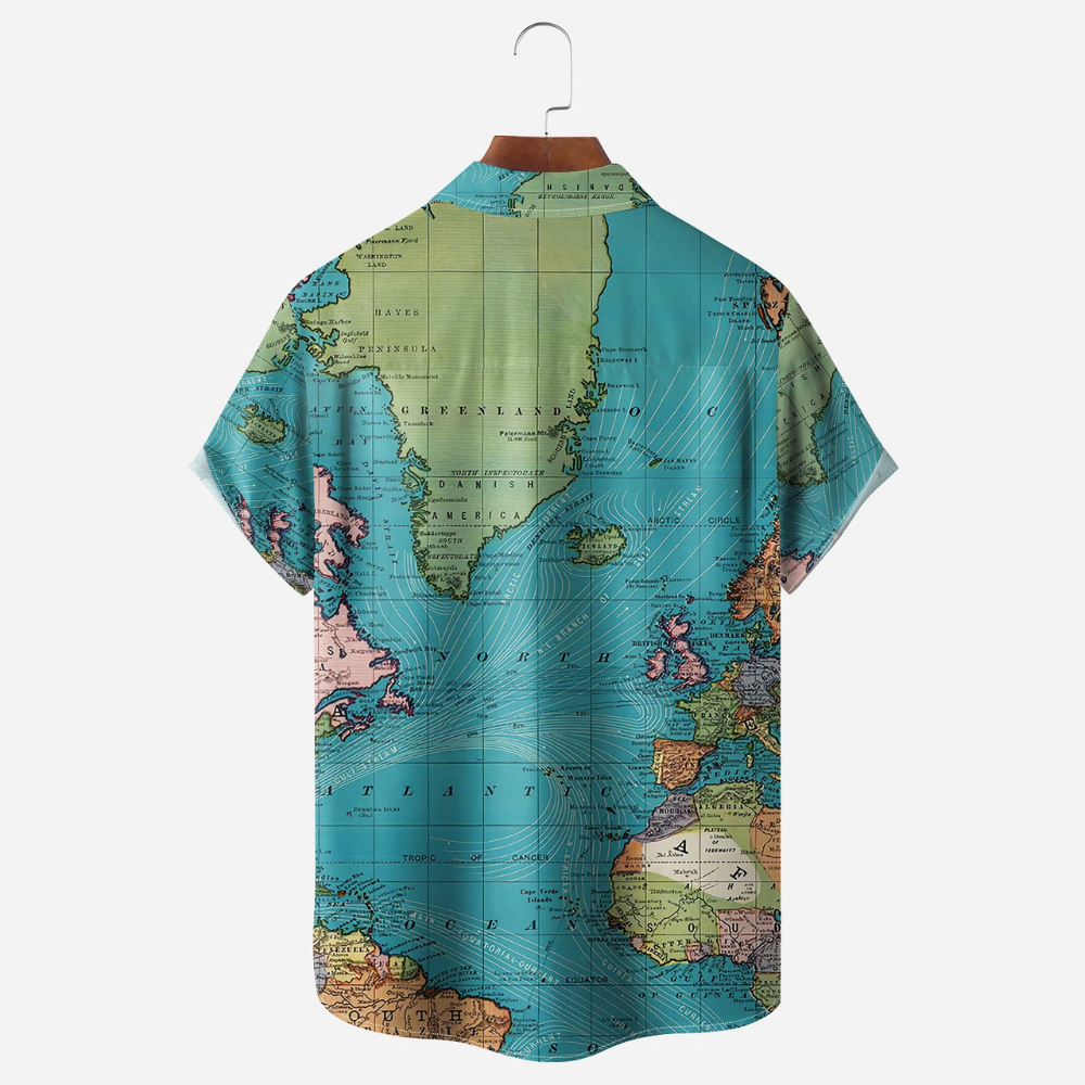 World Map Vintage Style - Hawaiian Shirt