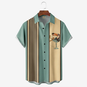 Animal Toucans Bird Cyan Blue - Hawaiian Shirt