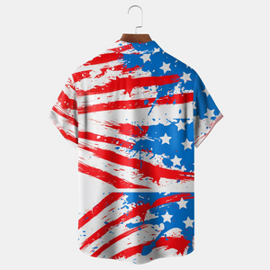 Independence Day Flag T Rex Dinosaur  - Hawaiian Shirt