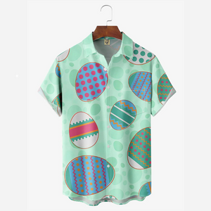 Colorful Easter Eggs Light Green - Hawaiian Shirt