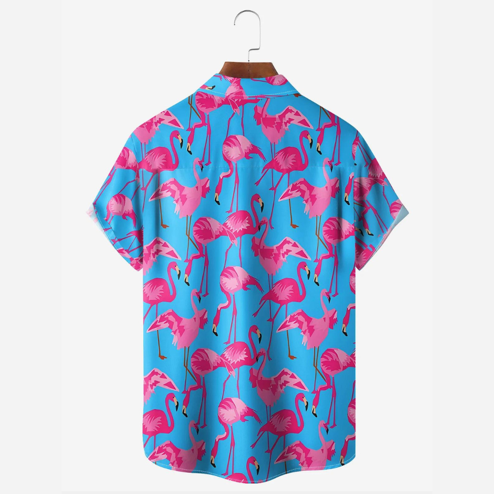 Tropical Animal Flamingo Color Contrast - Hawaiian Shirt