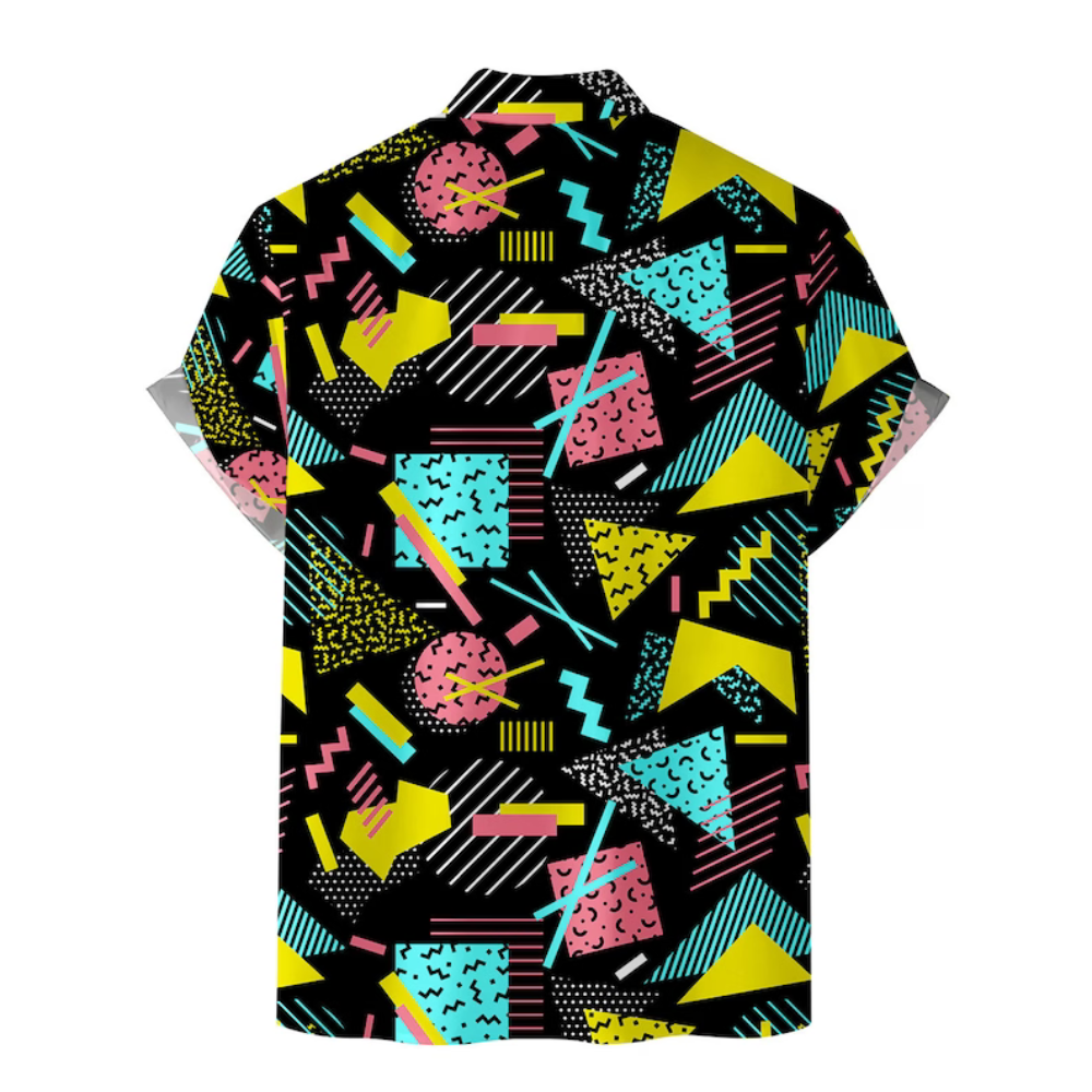 Vintage Disco Retro 80s 90s Pattern - Hawaiian Shirt