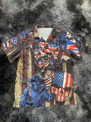 Independence Day America Skull Pride - Hawaiian Shirt