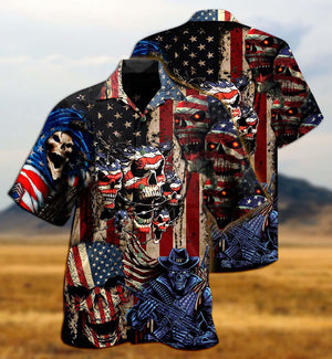 Independence Day America Skull Pride - Hawaiian Shirt