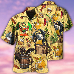 Dragon Drunkgon Loves Beer - Hawaiian Shirt