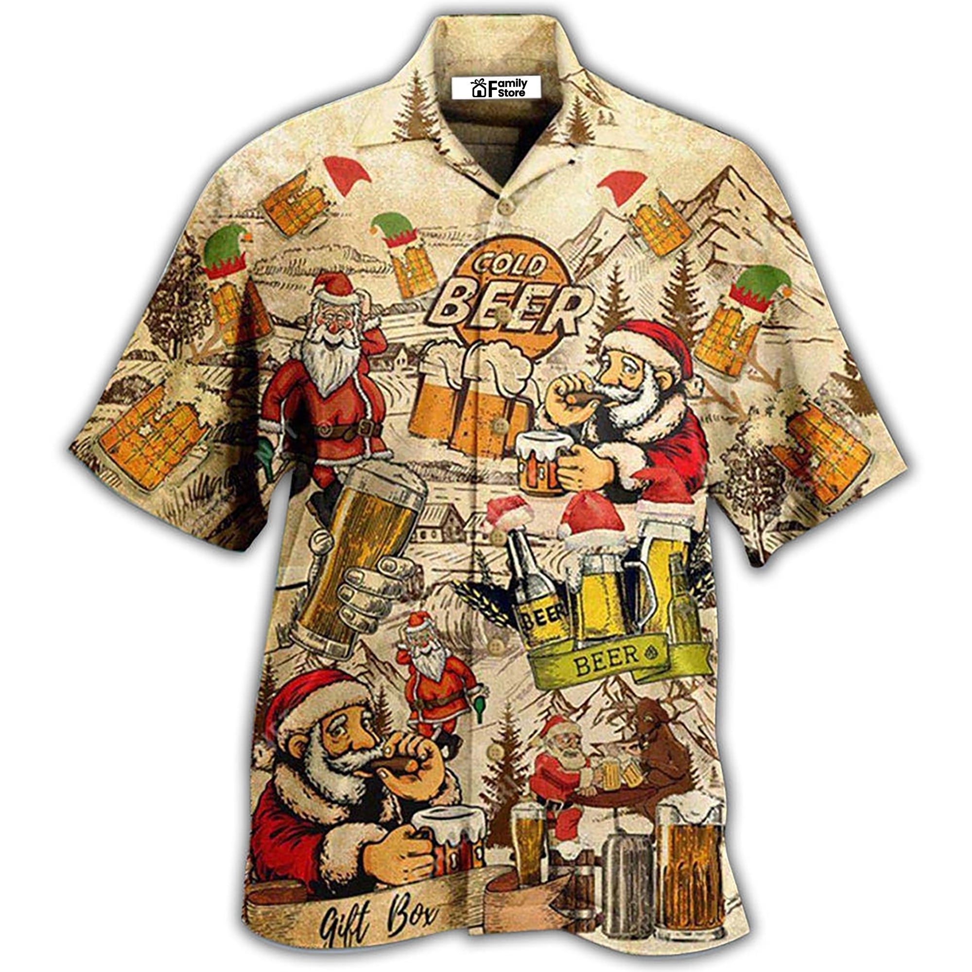 BeerDrinkingBeerWithSantaClaus HawaiianShirt OwlOhh_1724_1