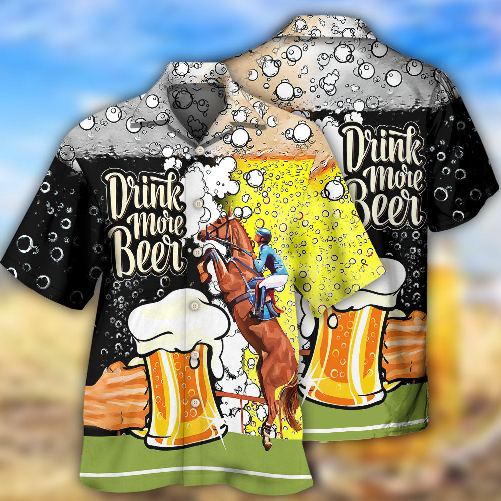 BeerHorseRacingDrinkMoreBeer HawaiianShirt OwlOhh_3851_3